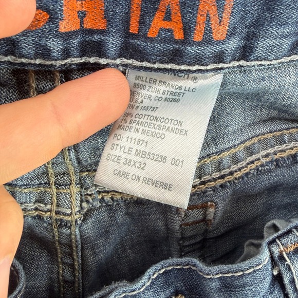 Cinch Ian Jeans Mens 36X32 Blue Slim Bootcut Medium Wash Denim MB53236 001 - Picture 8 of 9